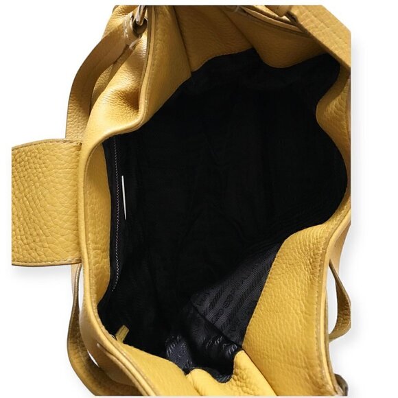 Prada yellow tumbled Daino‎ leather shoulder bag, Large - Picture 6 of 16